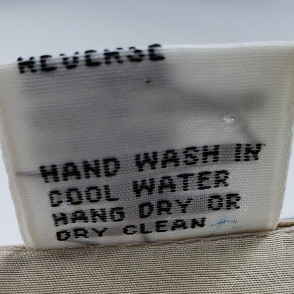 Vtg Silk Mist Button Up Western Shirt Womens L Tan 100% Silk Fringe Long Sleeve - Picture 7 of 8